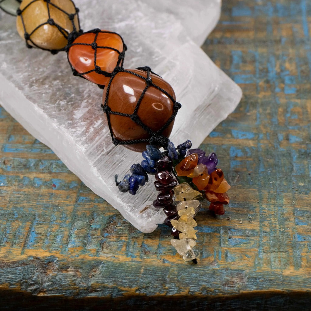 Hanging Chakra Polished Stone Set