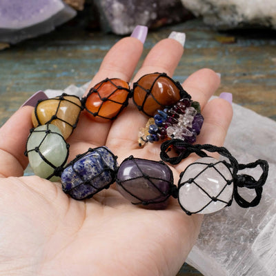 Hanging Chakra Polished Stone Set