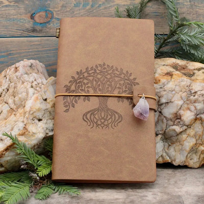 Embossed Leather Journal - Tree of Life Design