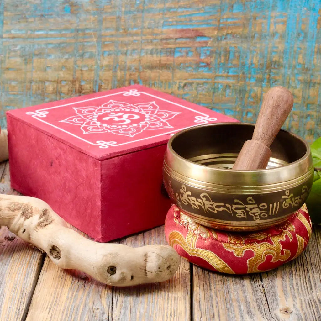 Singing Bowl Set with Striker, Pillow, and Gift Box