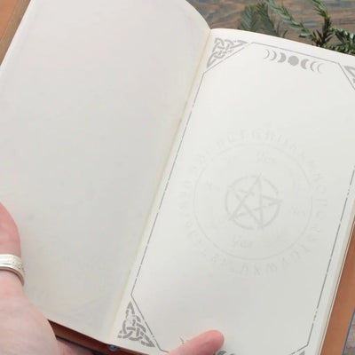 Embossed Leather Journal - Moon Goddess Design