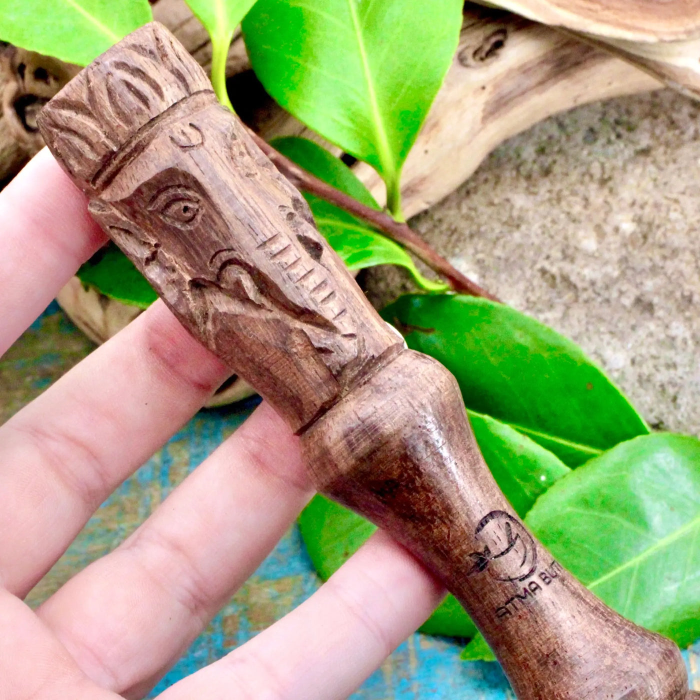 Singin Bowl Mallet with Ganesha Carving