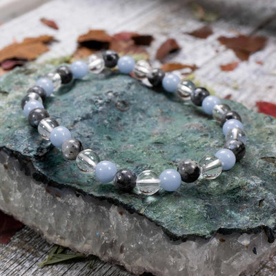 Labradorite, Angelite & Quartz Bracelet