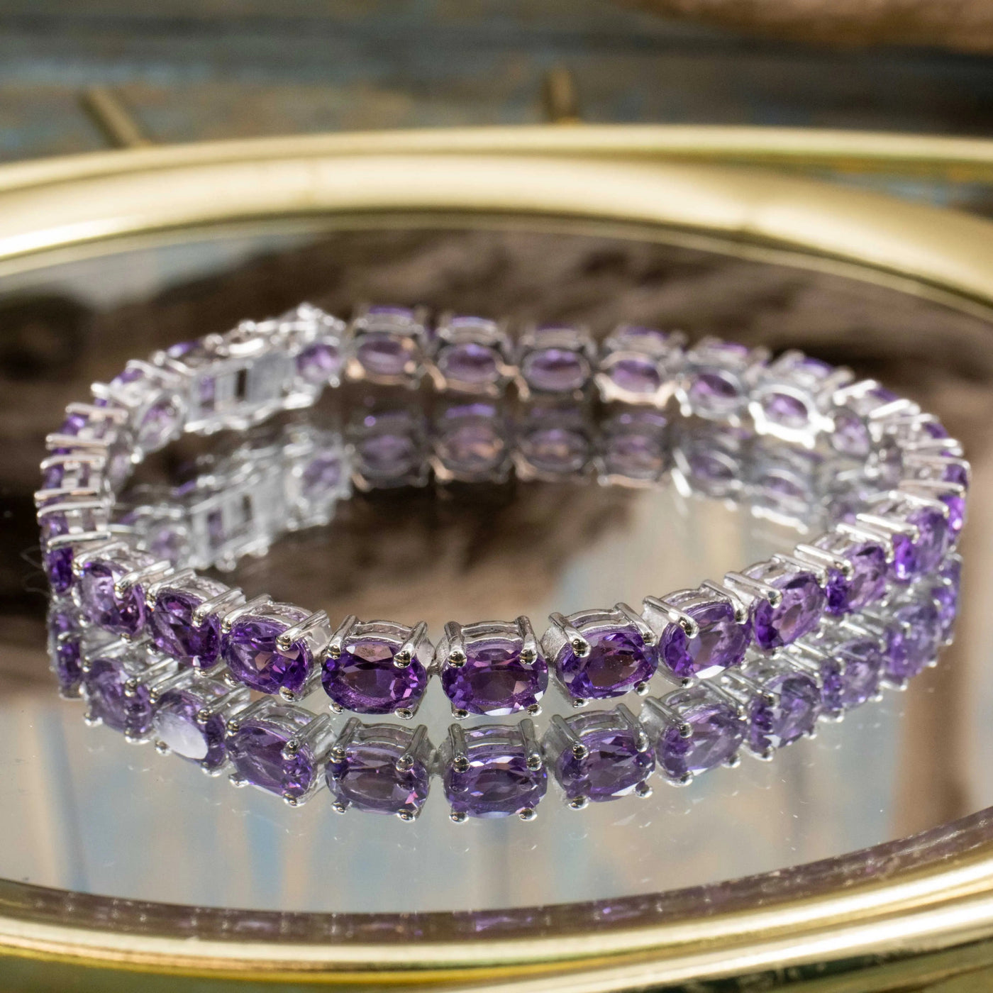 Amethyst Crystal Tennis Bracelet 