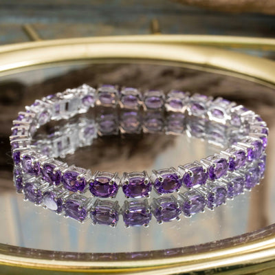 Amethyst Crystal Tennis Bracelet 