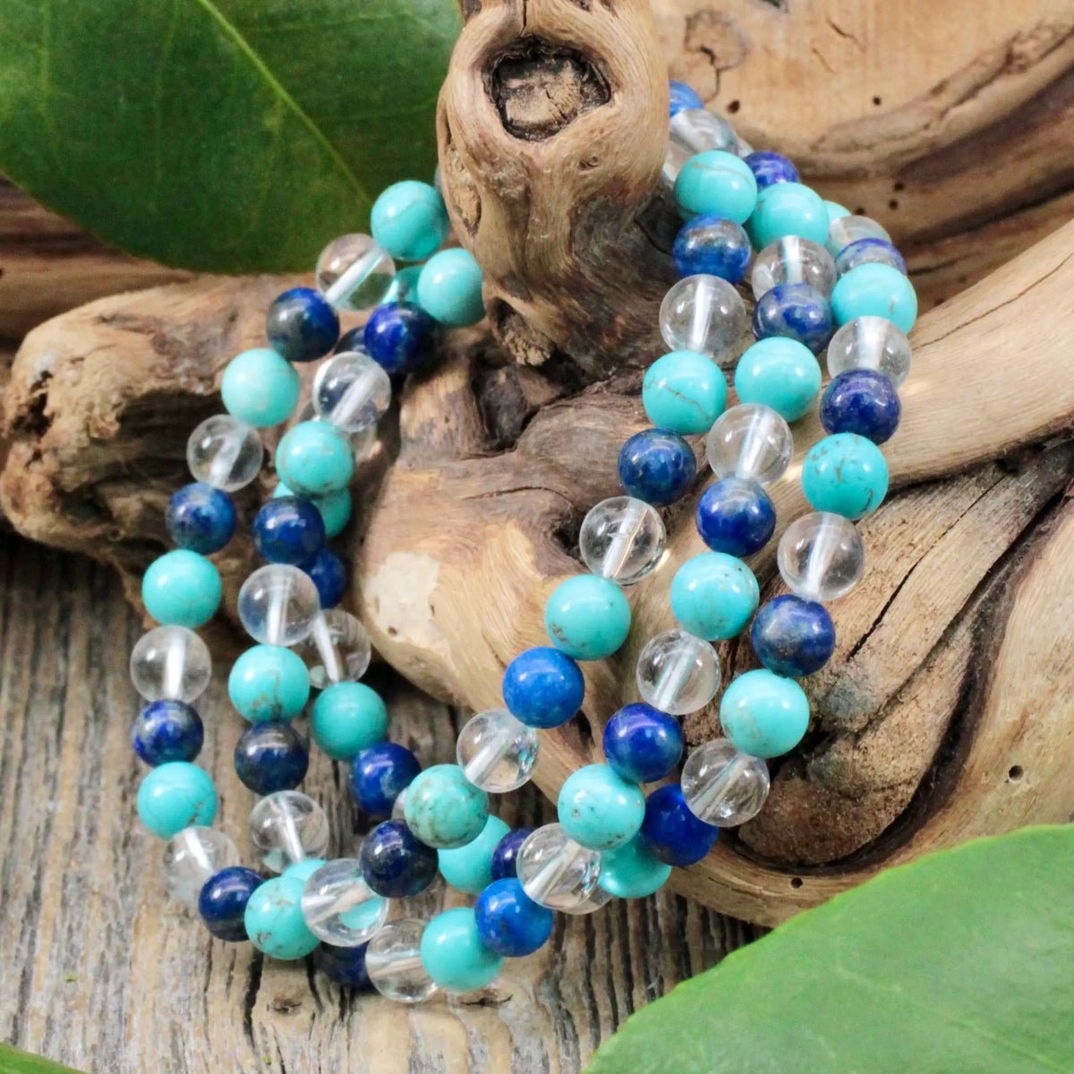 Magnesite, Lapis Lazuli and Quartz Bracelet