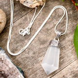 Selenite Faceted Drop Pendant