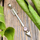 Arrow Pendant with Gemstone Accent - Sterling Silver