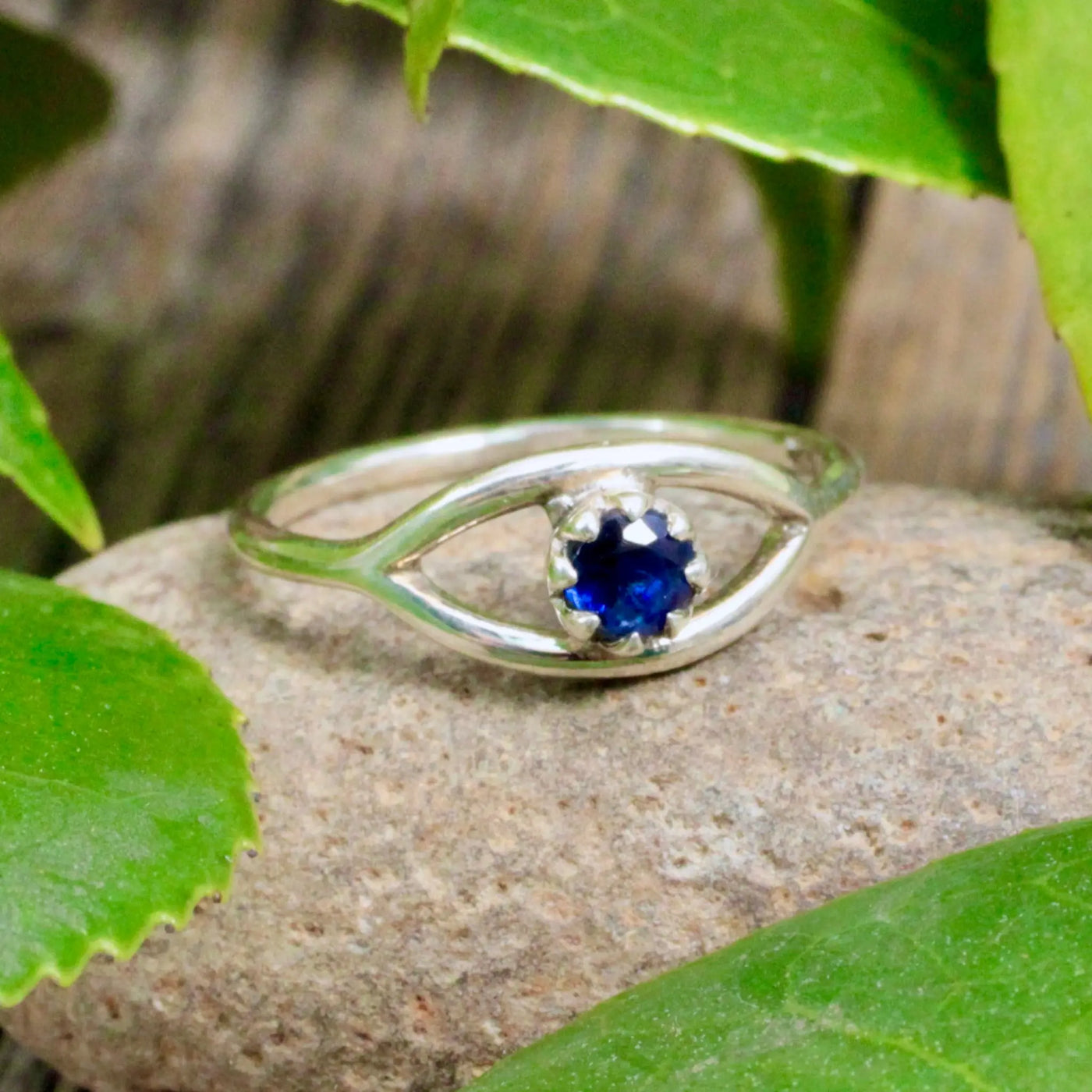 Kyanite Evil Eye Ring