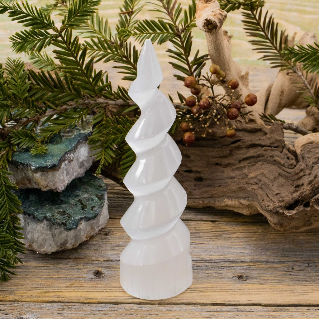 Selenite Unicorn Horn