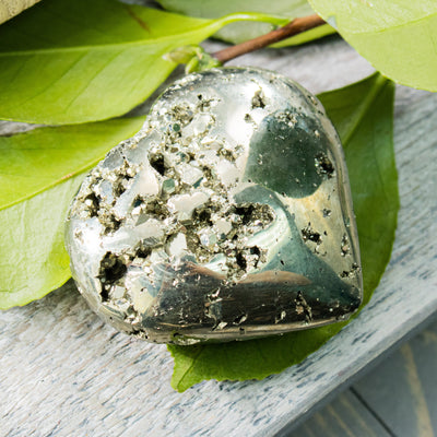 Pyrite Druzy Heart