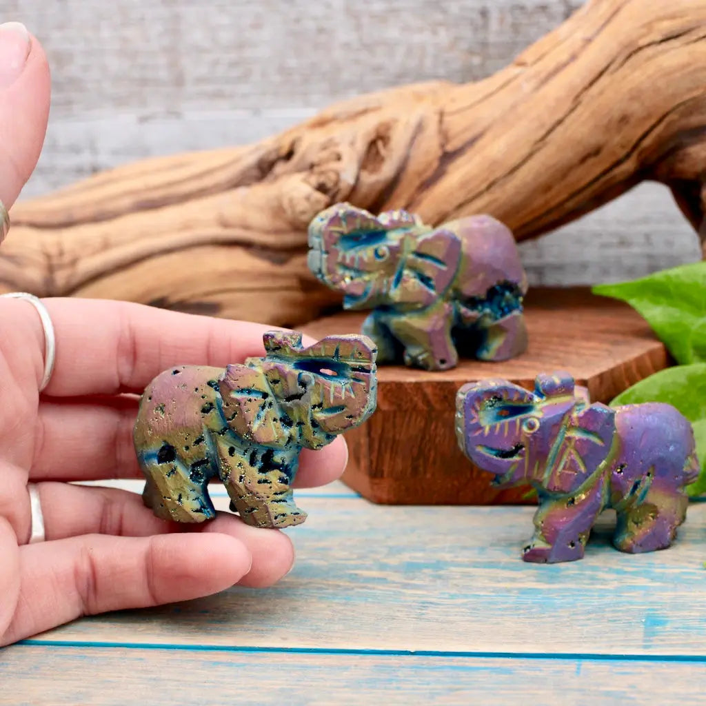 Titanium Druzy Elephant