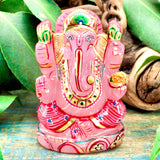 Rose Quartz Ganesha - Hand-painted