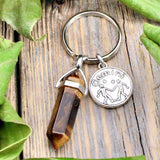 Tiger's Eye Zodiac Keychain - Gemini