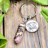 Rhodonite Zodiac Keychain - Cancer