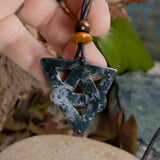Moss Agate Triquetra Amulet
