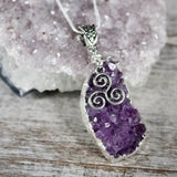 Amethyst Triple Spiral Necklace